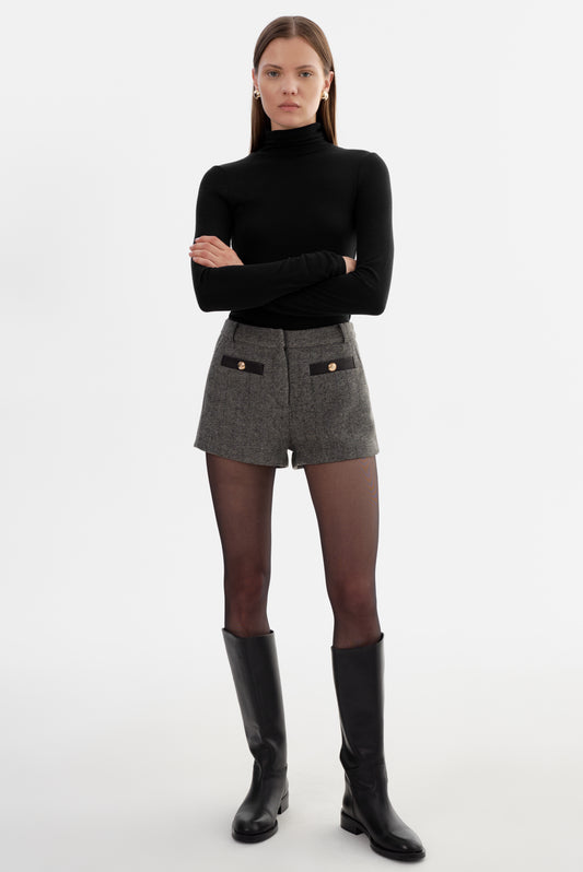 AMRITA | Herringbone Mini Shorts