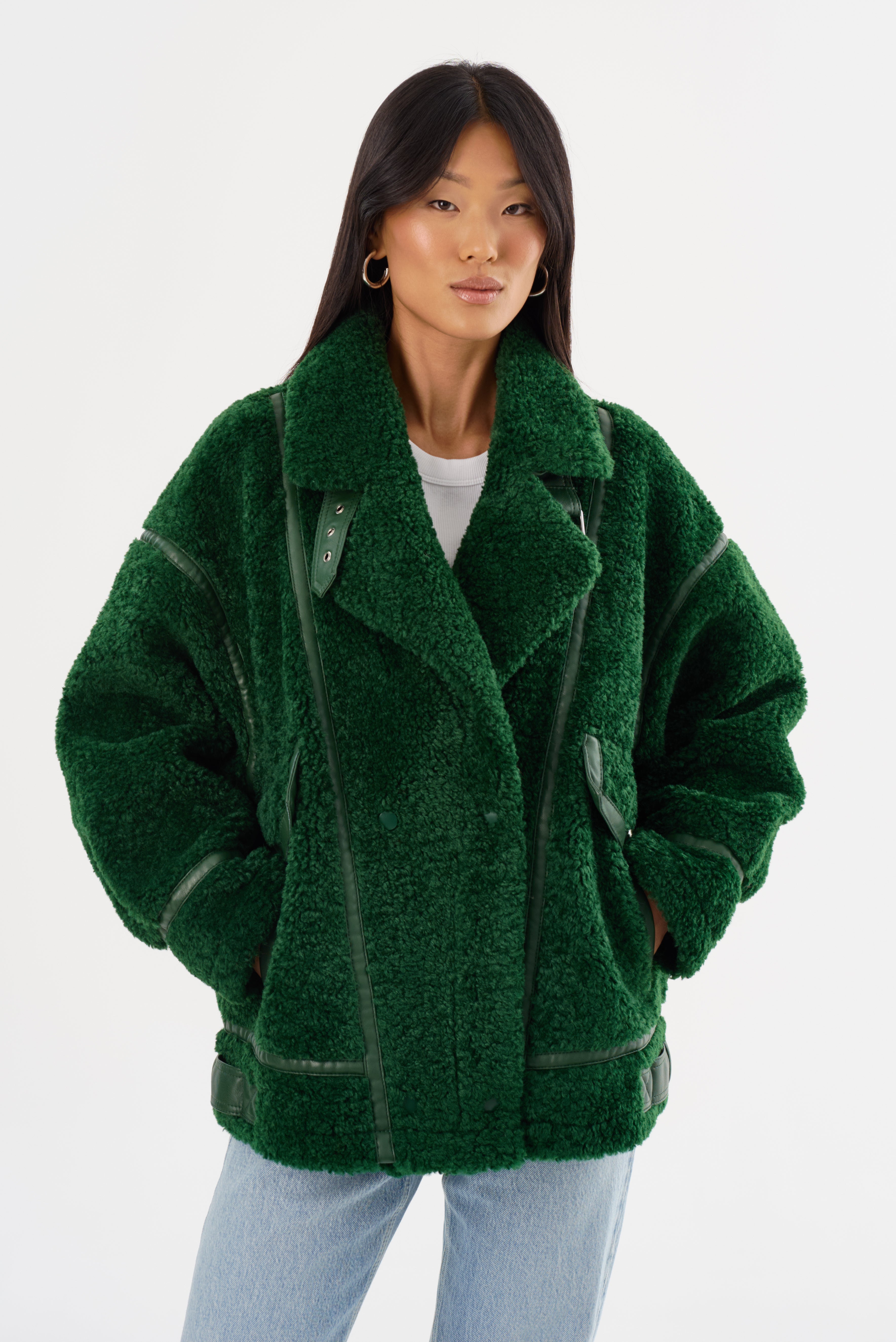BADU Oversized Faux Shearling Jacket