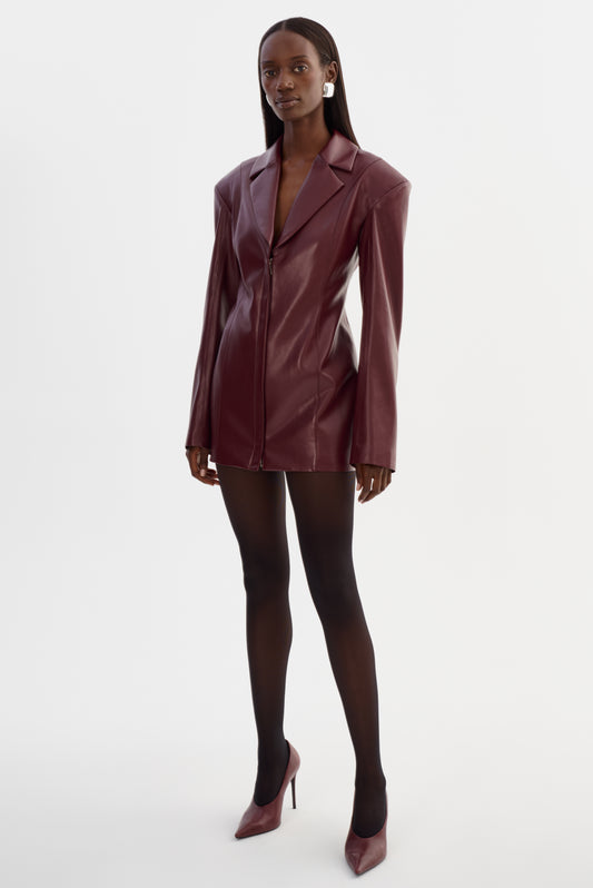 BENEDETTA | Faux Leather Blazer Dress