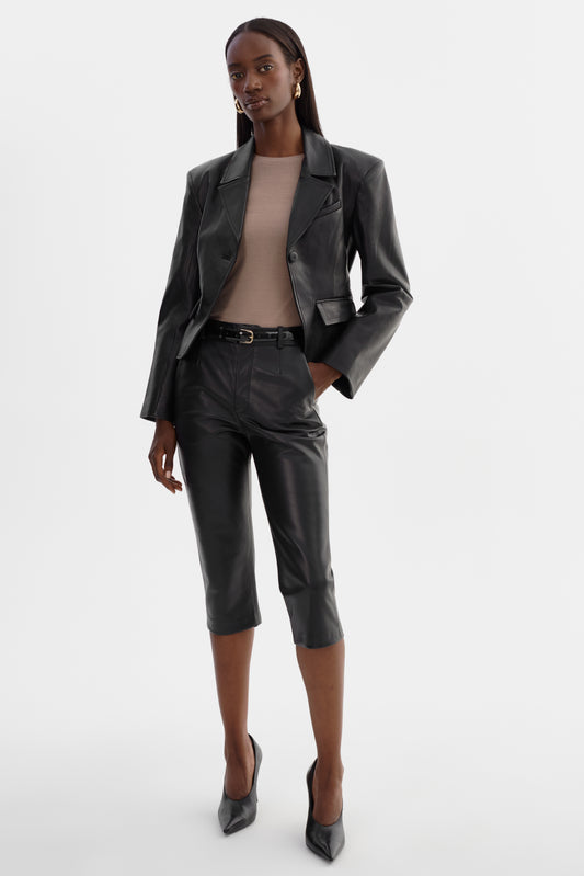 CHIARA | Leather Capri Pant