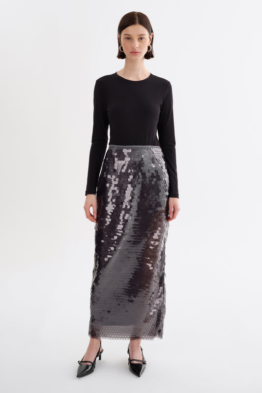 CLARA | Sequin Midi Skirt