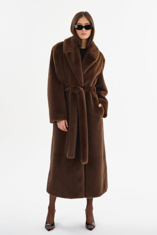 DARELLE | Oversized Faux Fur Maxi Coat