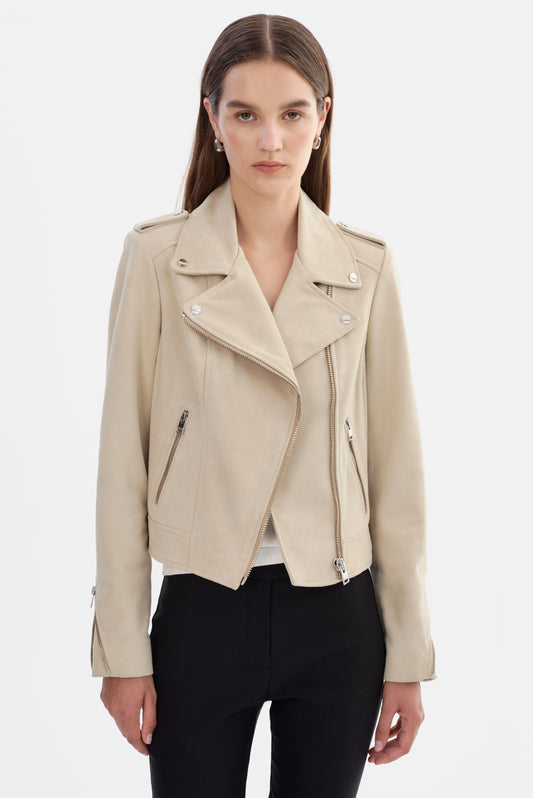 DONNA S | Suede Biker Jacket