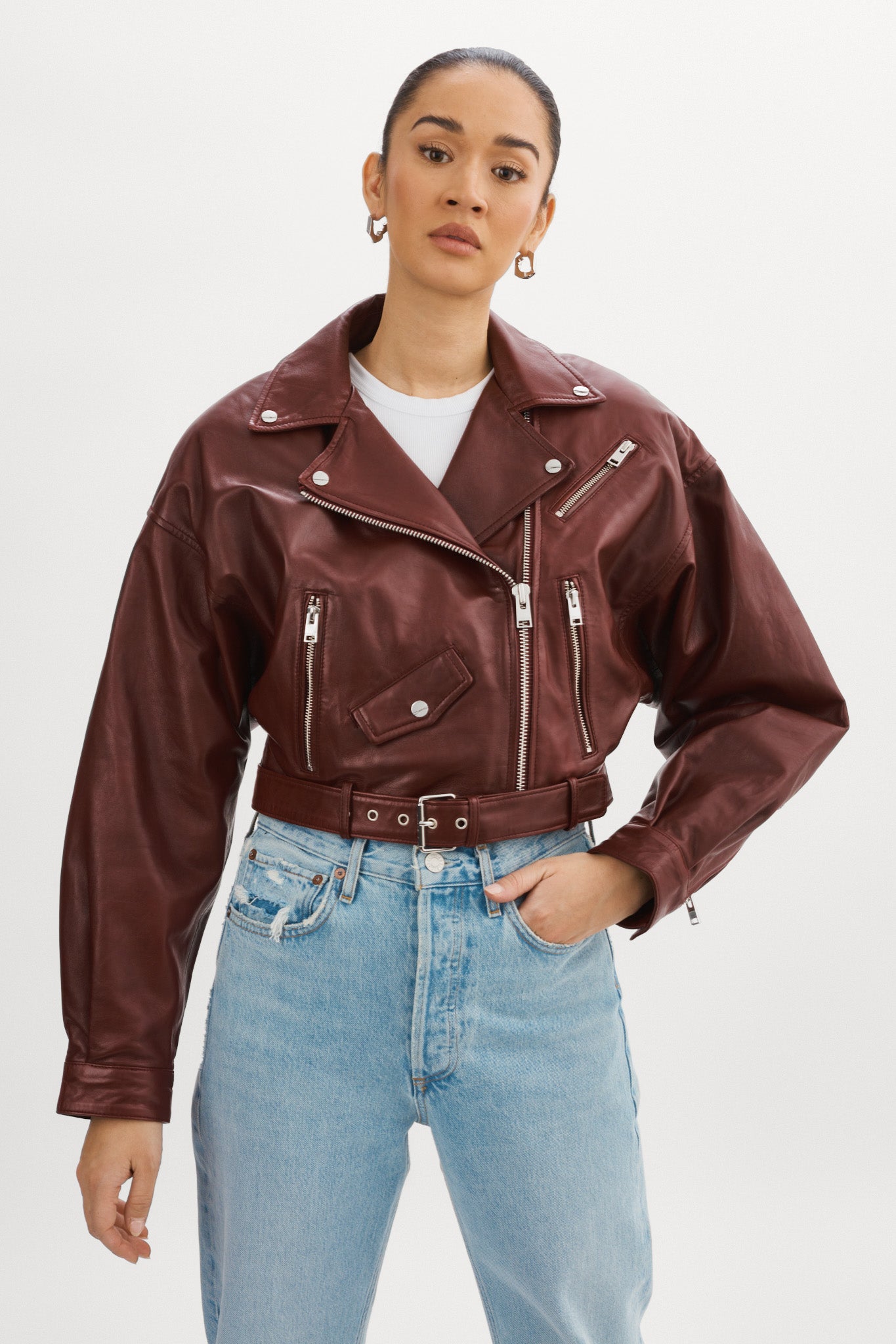 DYLAN 80's Leather Biker Jacket – LAMARQUE - Main Image
