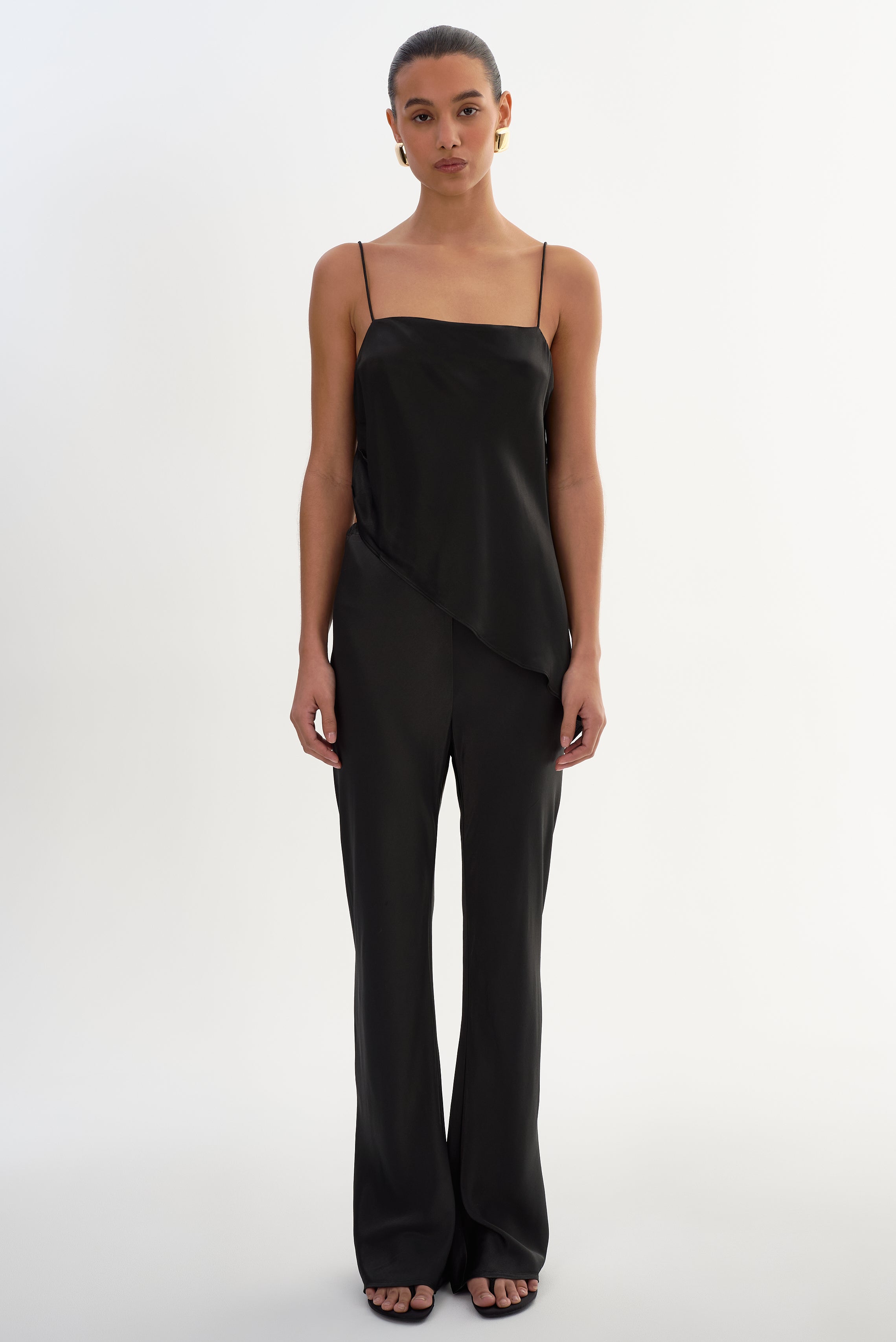 satin dress slacks Lamarque Emile Pant in Black