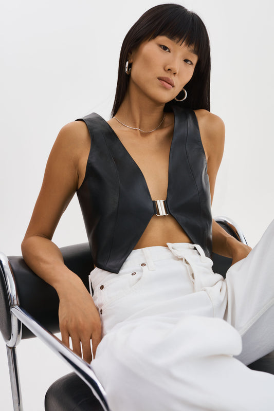 ESTRELLA | Leather Vest Top
