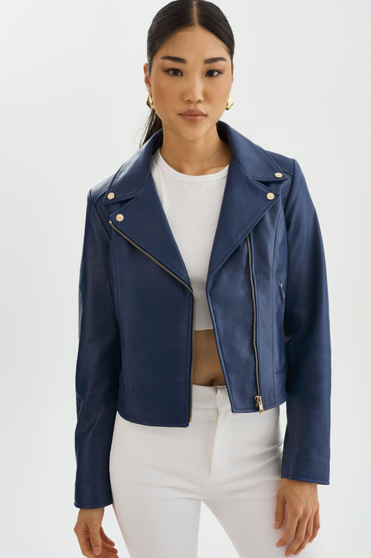 KELSEY OR | Veste de motard en cuir