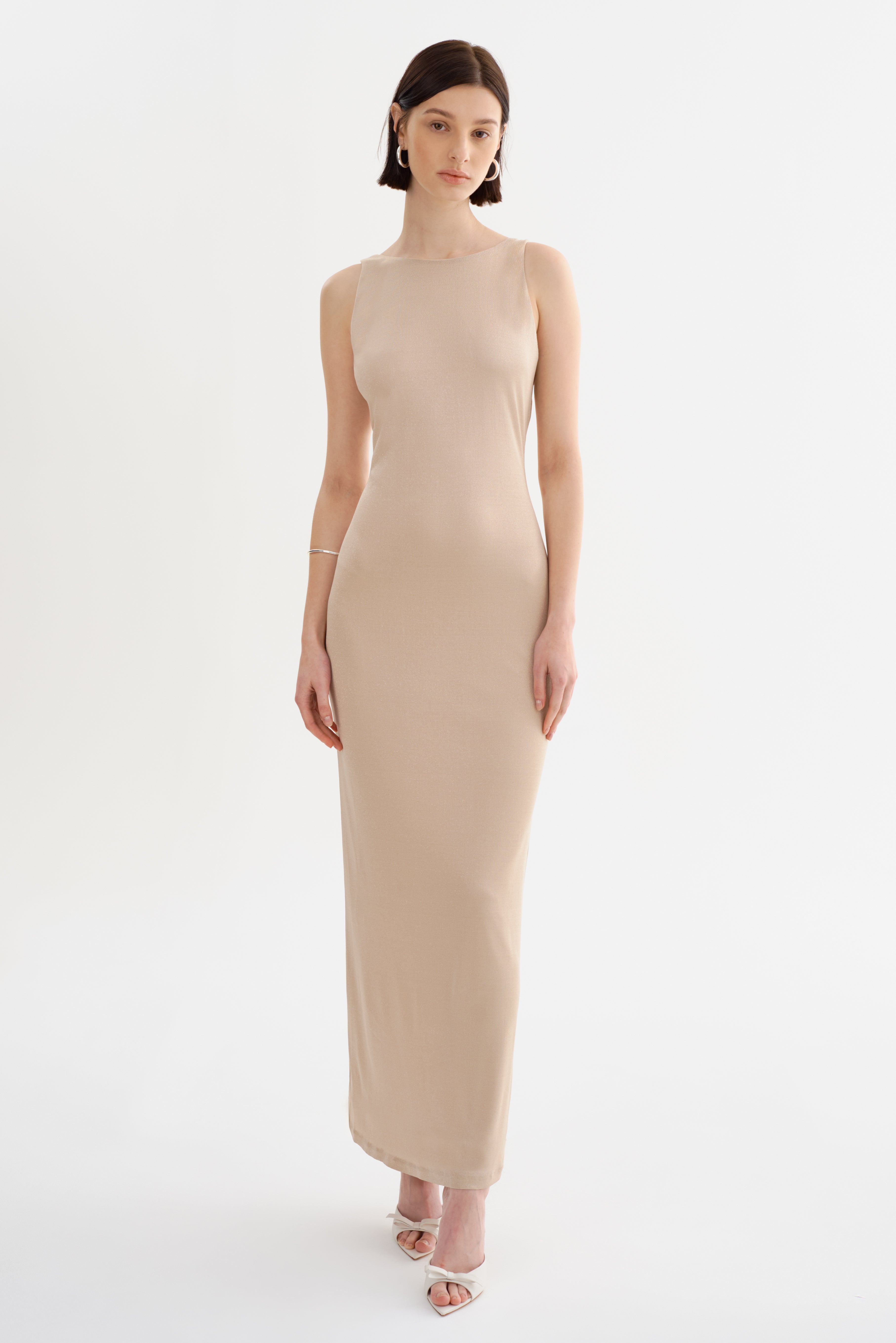 KYRYLA | Sleeveless Maxi Dress Gold Shimmer / XS KYRYLA | Sleeveless Maxi Dress Gold Shimmer / XS