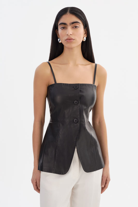MILANA | Leather Bustier Top
