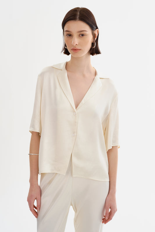 SARAI | Satin Short Sleeve Shirt