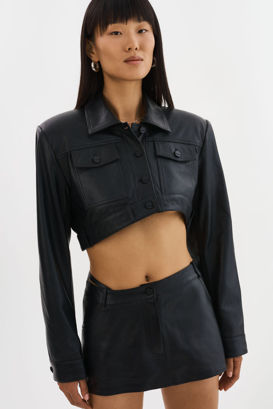 XANDY | Cropped Leather Jacket