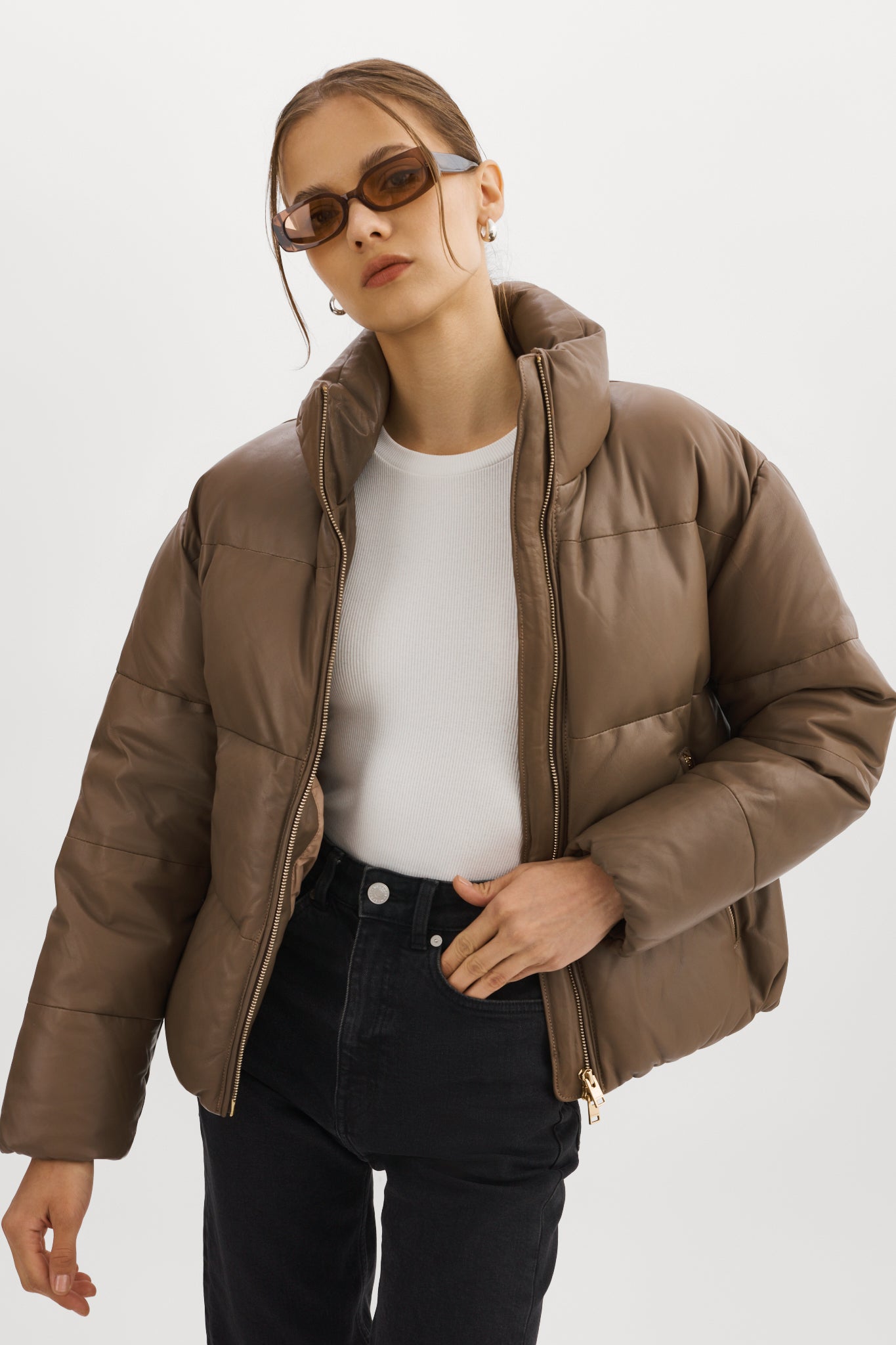 IRIS Leather Puffer Jacket – LAMARQUE