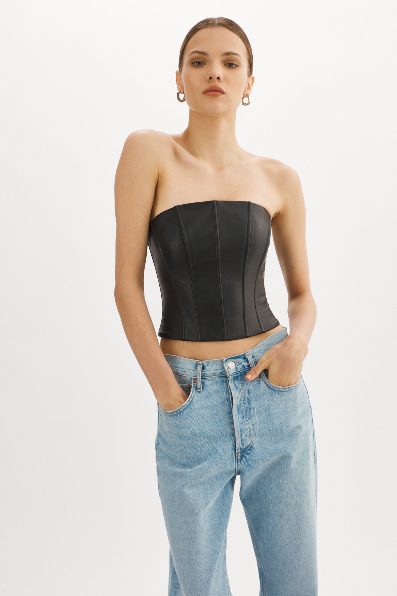 Leather Bustier Top