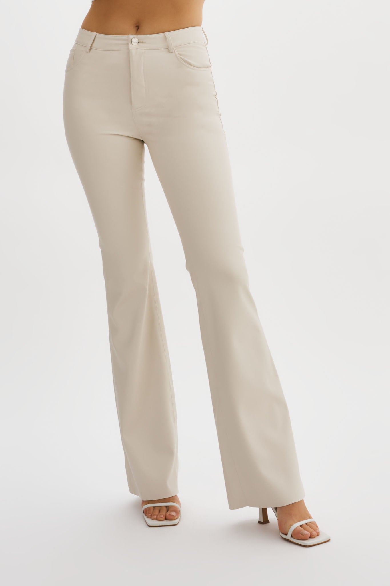 KAIDA |Faux Leather Flare Pants