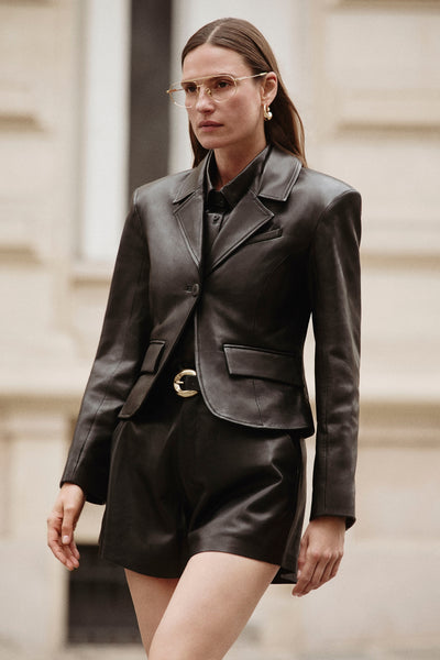 VALENTINA | Micro Leather Blazer
