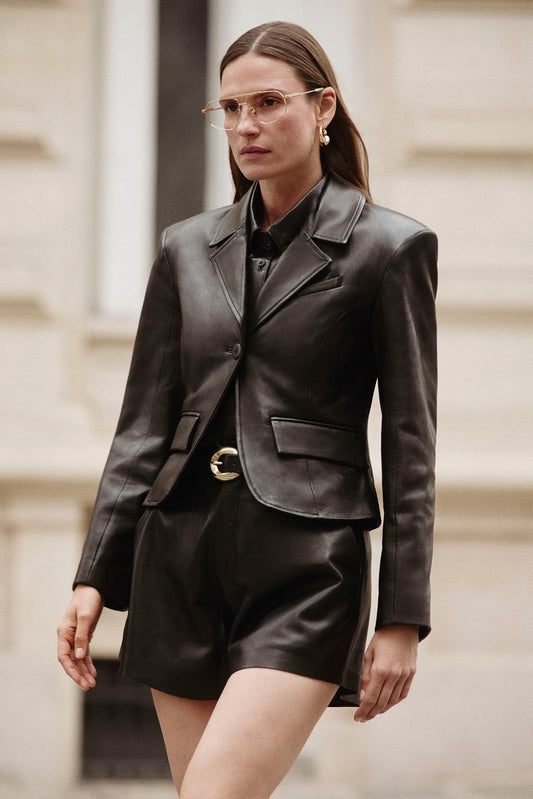 VALENTINA | Micro Leather Blazer