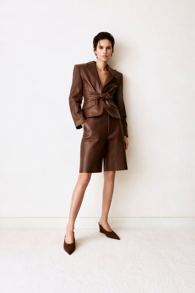 WILEY | Belted Leather Blazer