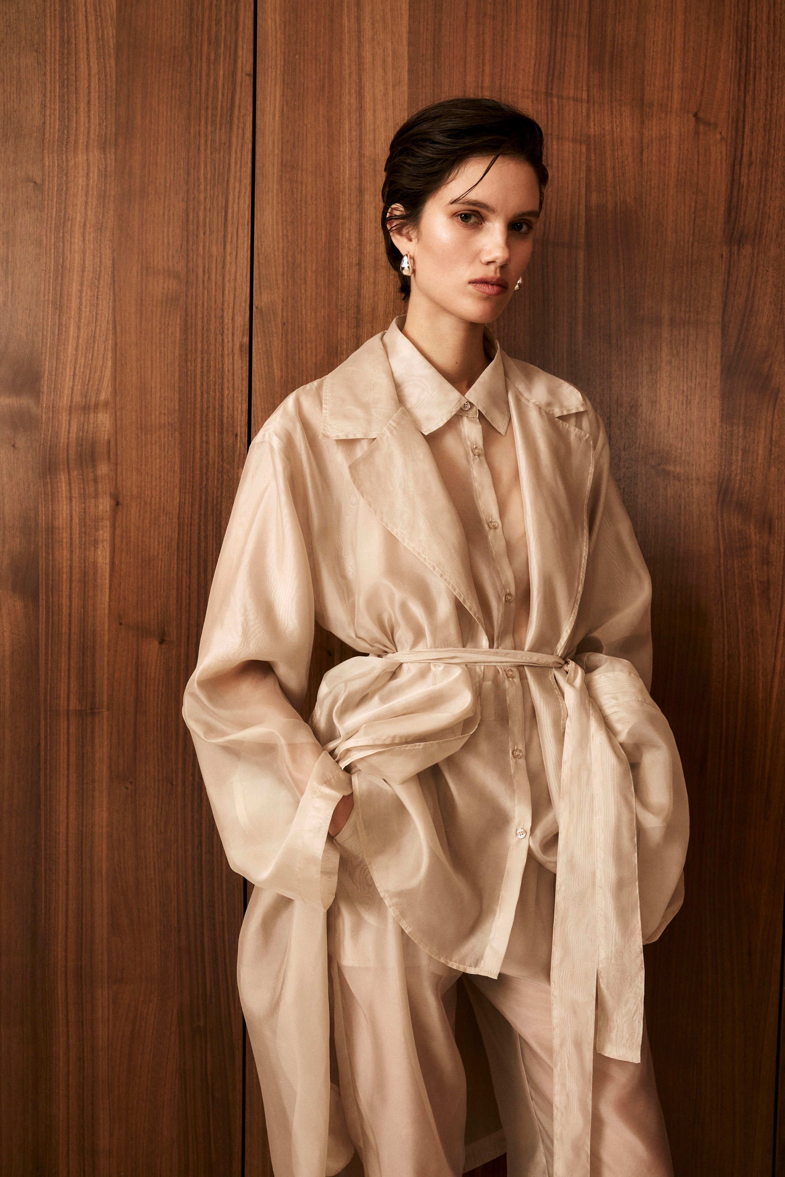TALISE | Manteau long semi-transparent