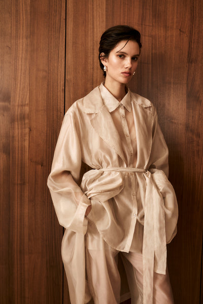 TALISE | Sheer Organza Trench Coat