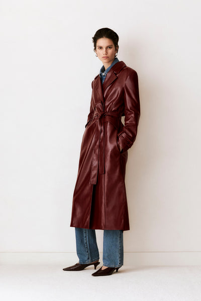 IOLANTHE | Faux Leather Trench Coat