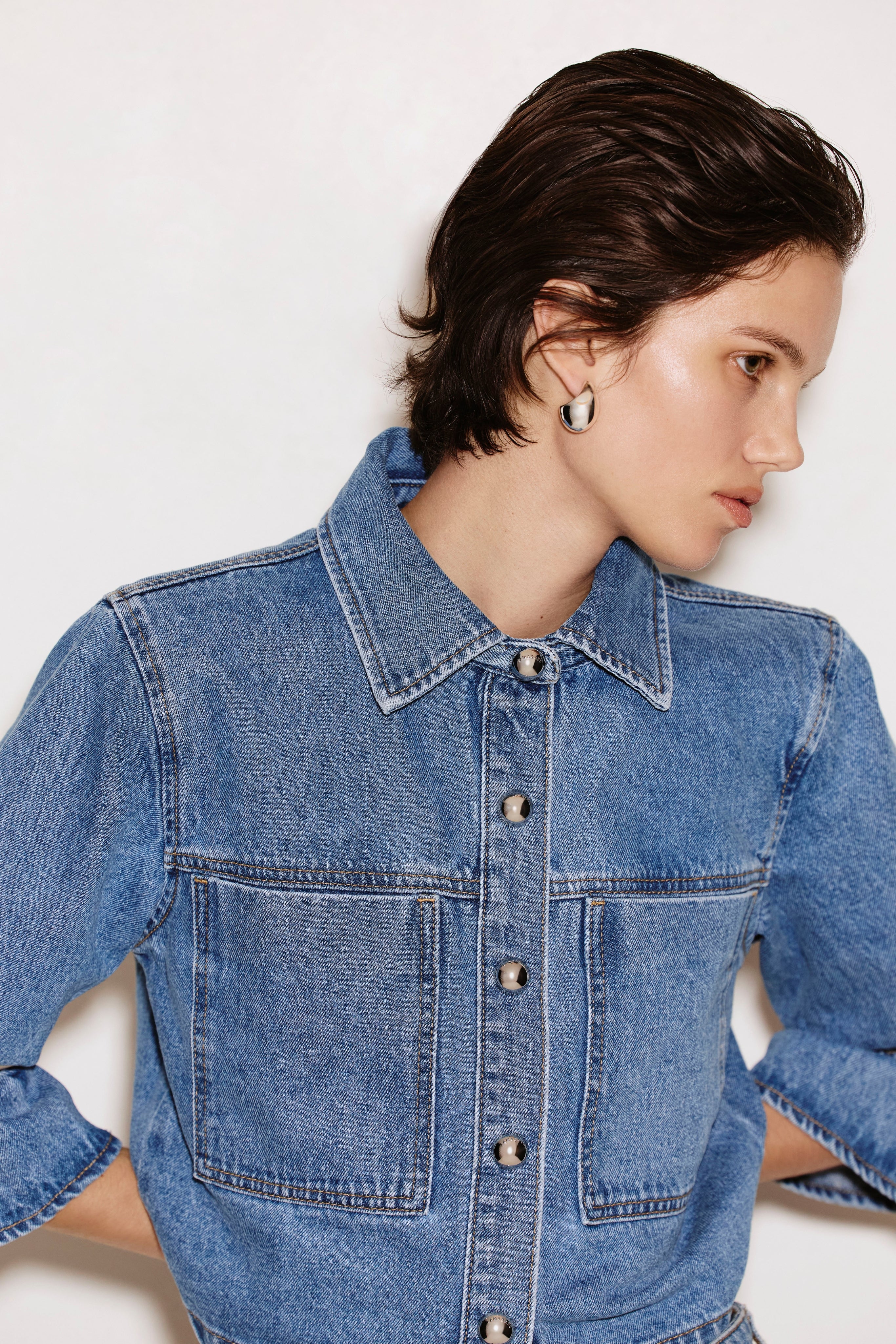 CAROLINA D | Veste en jean à manches à volants