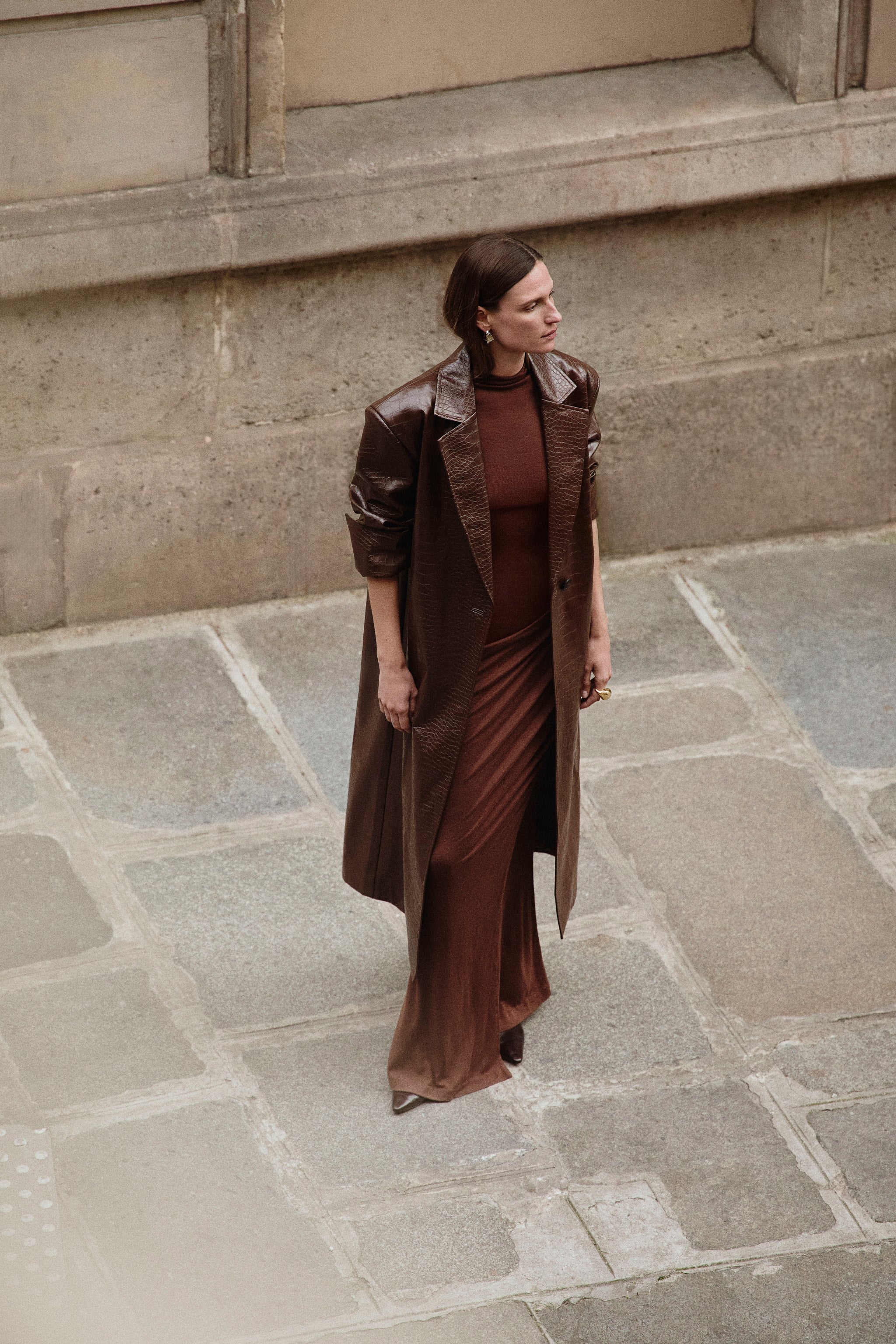 EBBA | Manteau en similicuir croco