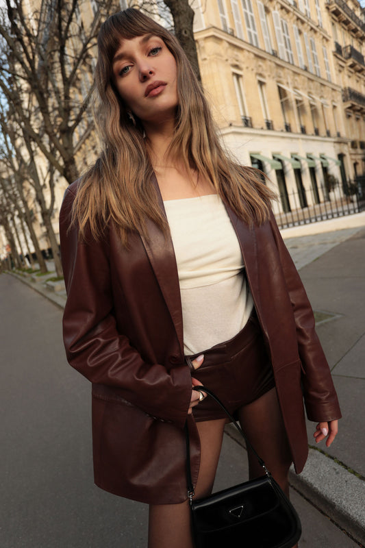 FELINA | Oversized Leather Blazer