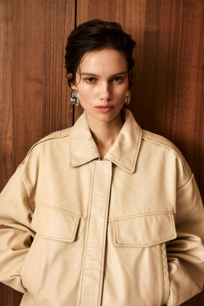TREVANNA | Leather Bomber Jacket