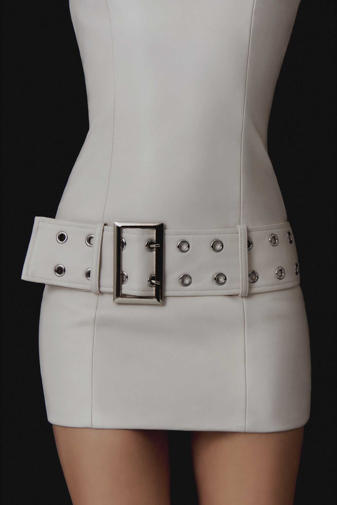 KALINA | Leather Mini Dress WINTER White / XS KALINA | Leather Mini Dress WINTER White / XS