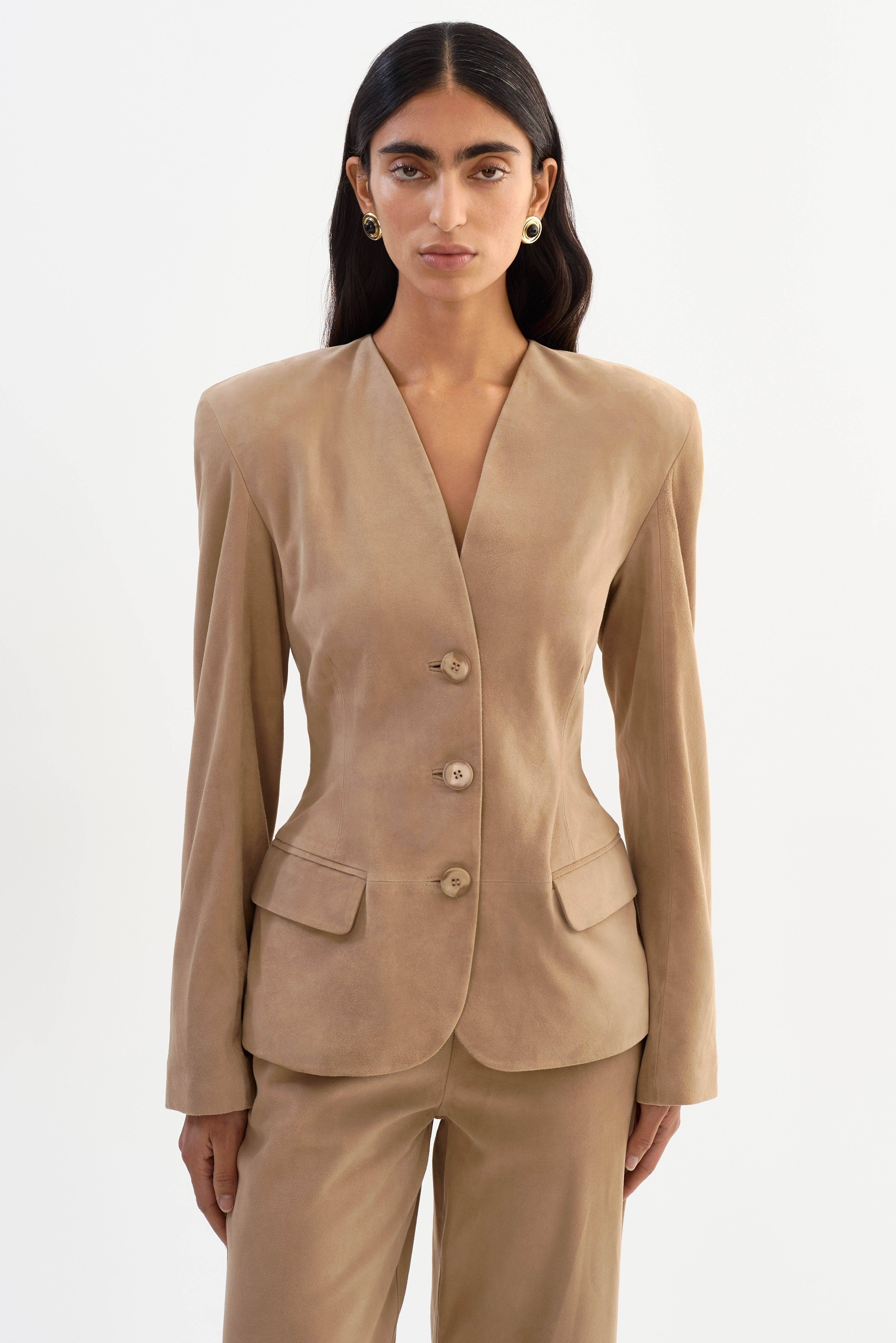 ABITHA | Veste sablier en suède