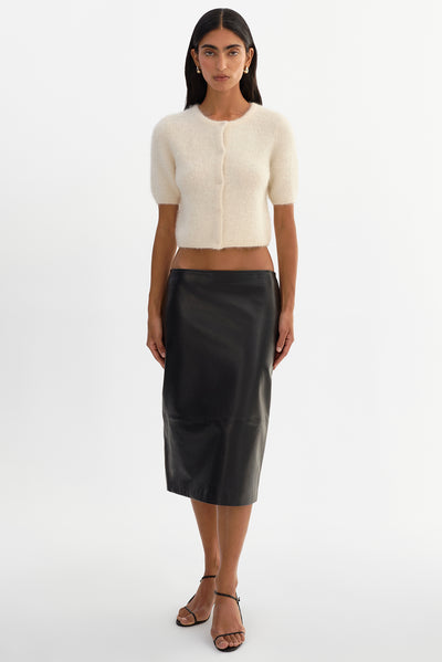 ABRIL | Low Rise  Leather Skirt
