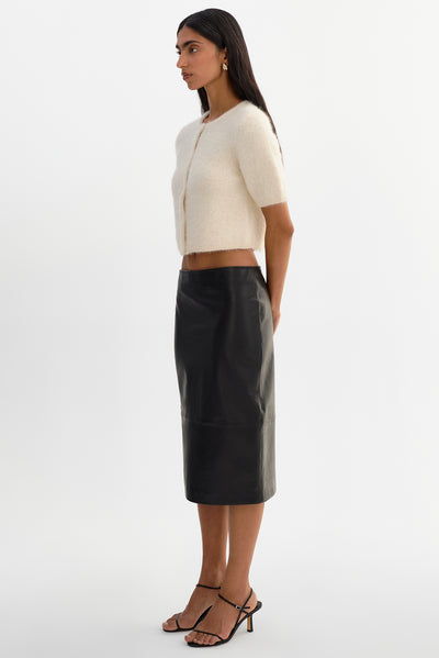ABRIL | Low Rise  Leather Skirt