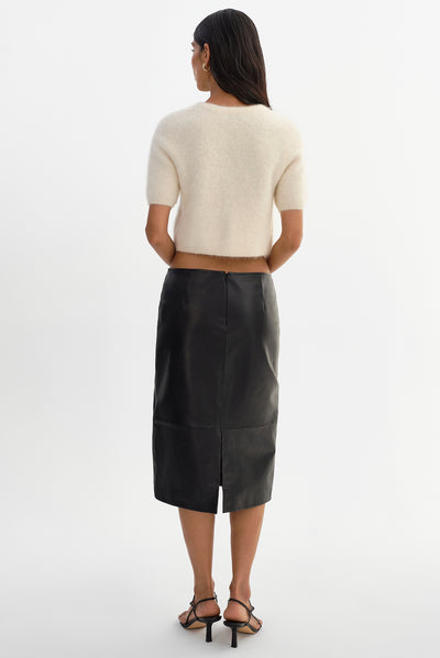 ABRIL | Low Rise  Leather Skirt