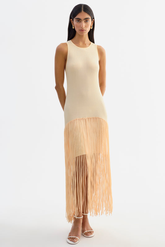 ADELITA | Shimmery Rib Knit Maxi Dress