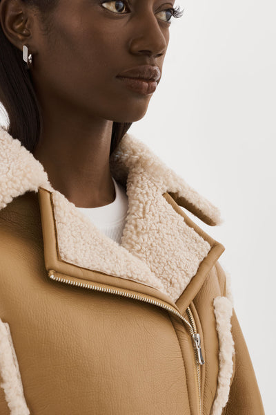 ADRINA | Faux Shearling Crop Jacket