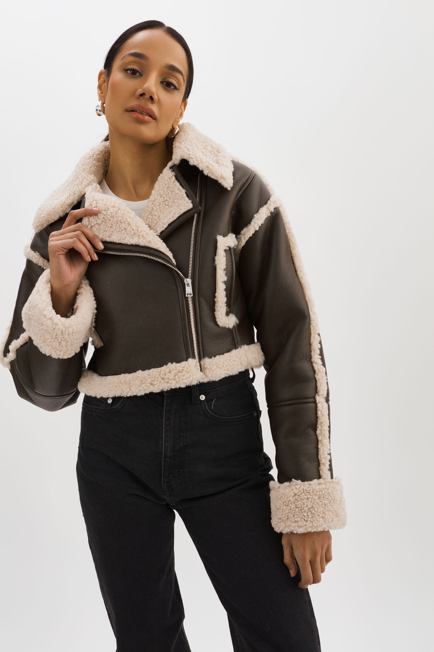 ADRINA | Faux Shearling Crop Jacket – LAMARQUE