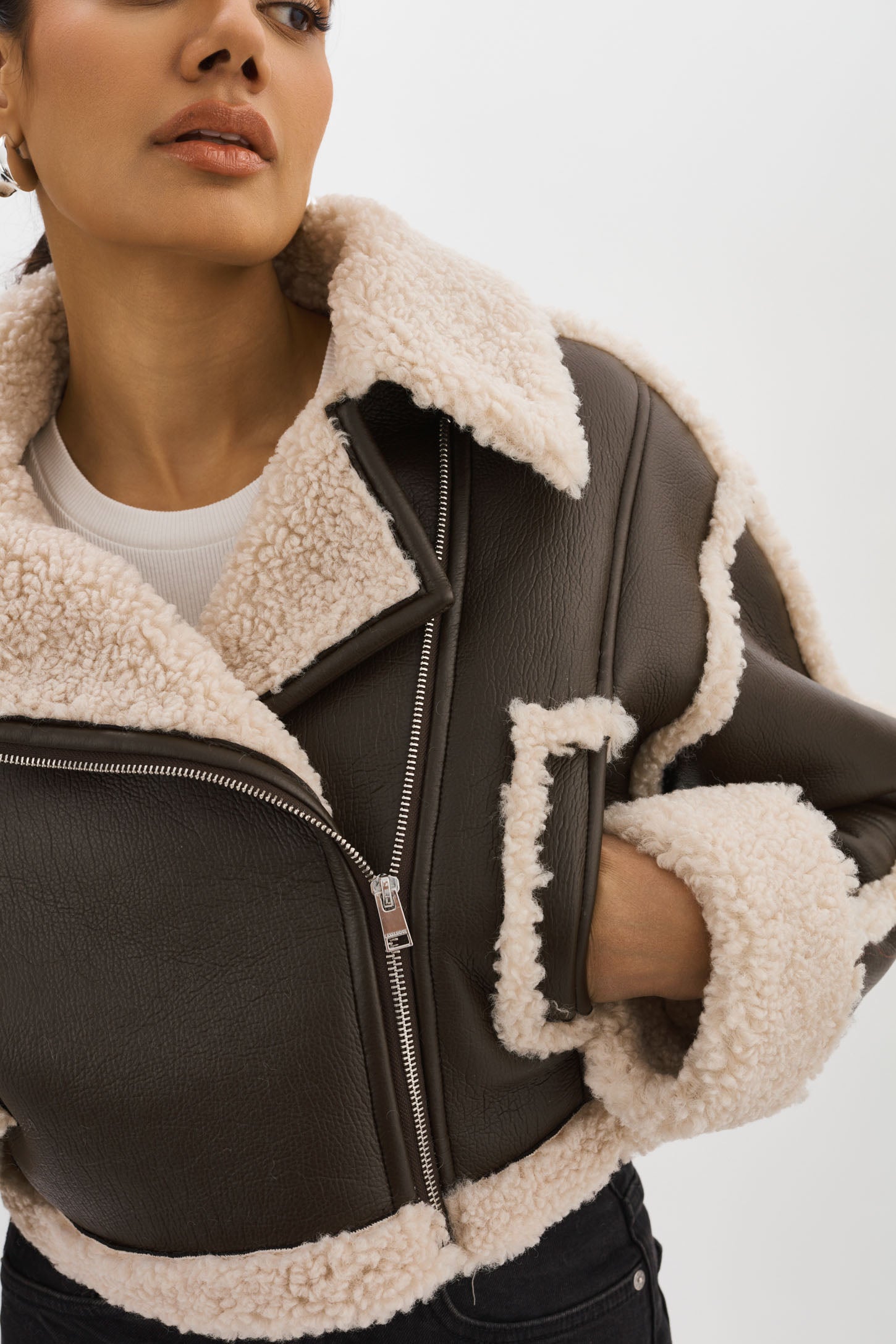 ADRINA  Faux Shearling Crop Jacket – LAMARQUE