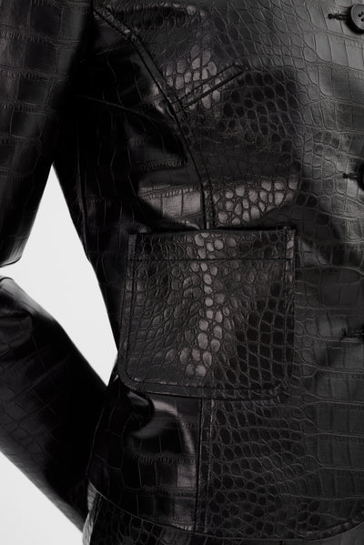 AGNES | Faux Leather Croco Jacket
