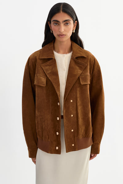 ALEDA | Oversized Genuine Suede Jacket