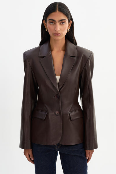 ALESHA | Hourglass Leather Blazer