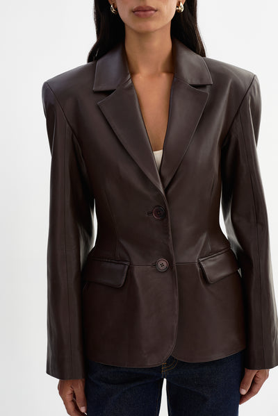 ALESHA | Hourglass Leather Blazer