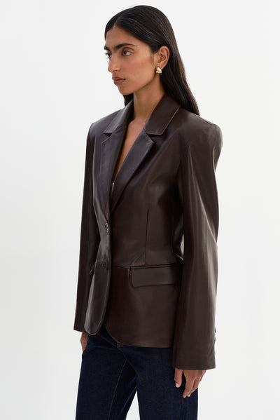 ALESHA | Hourglass Leather Blazer