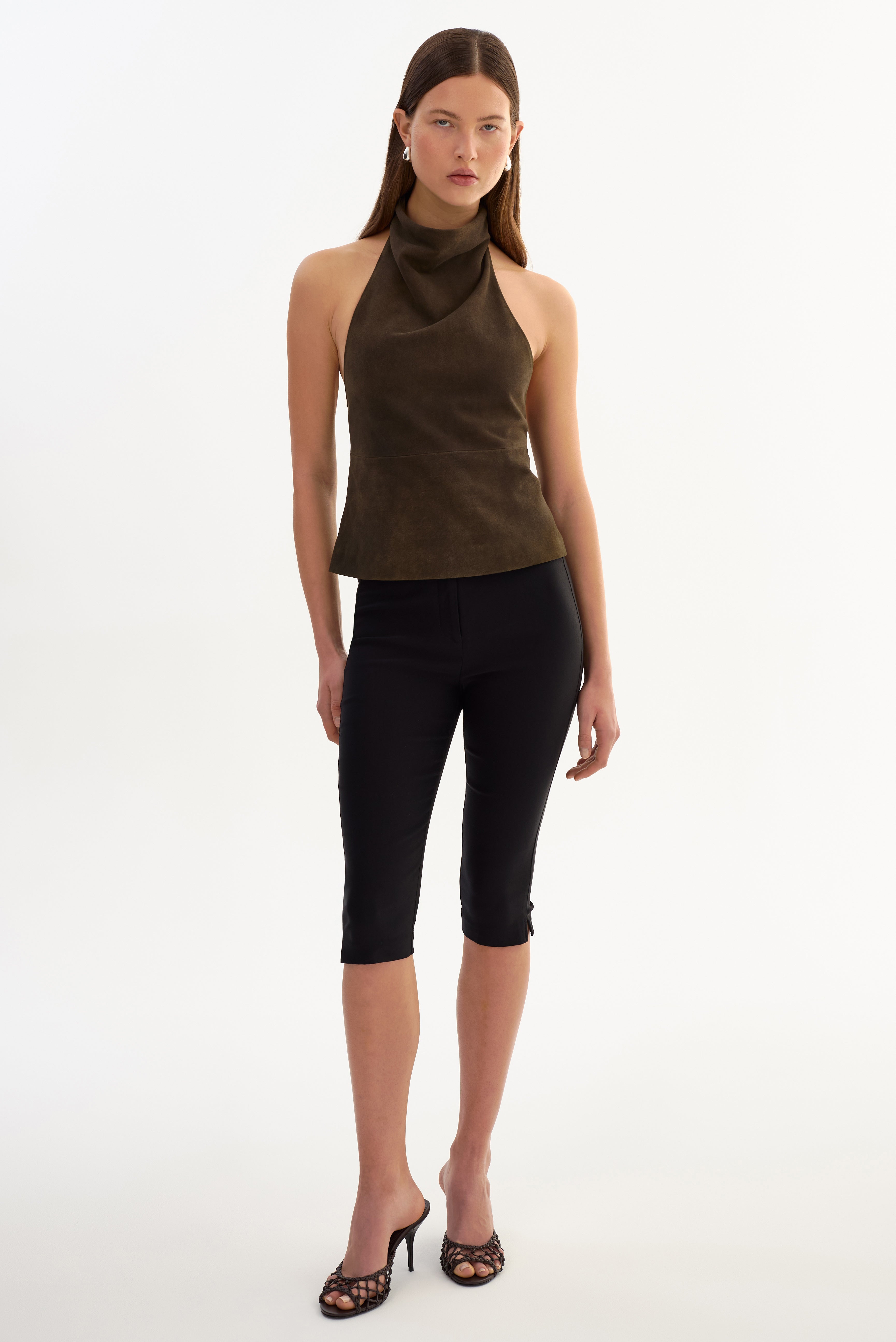 ALVA | Halterneck Suede Top