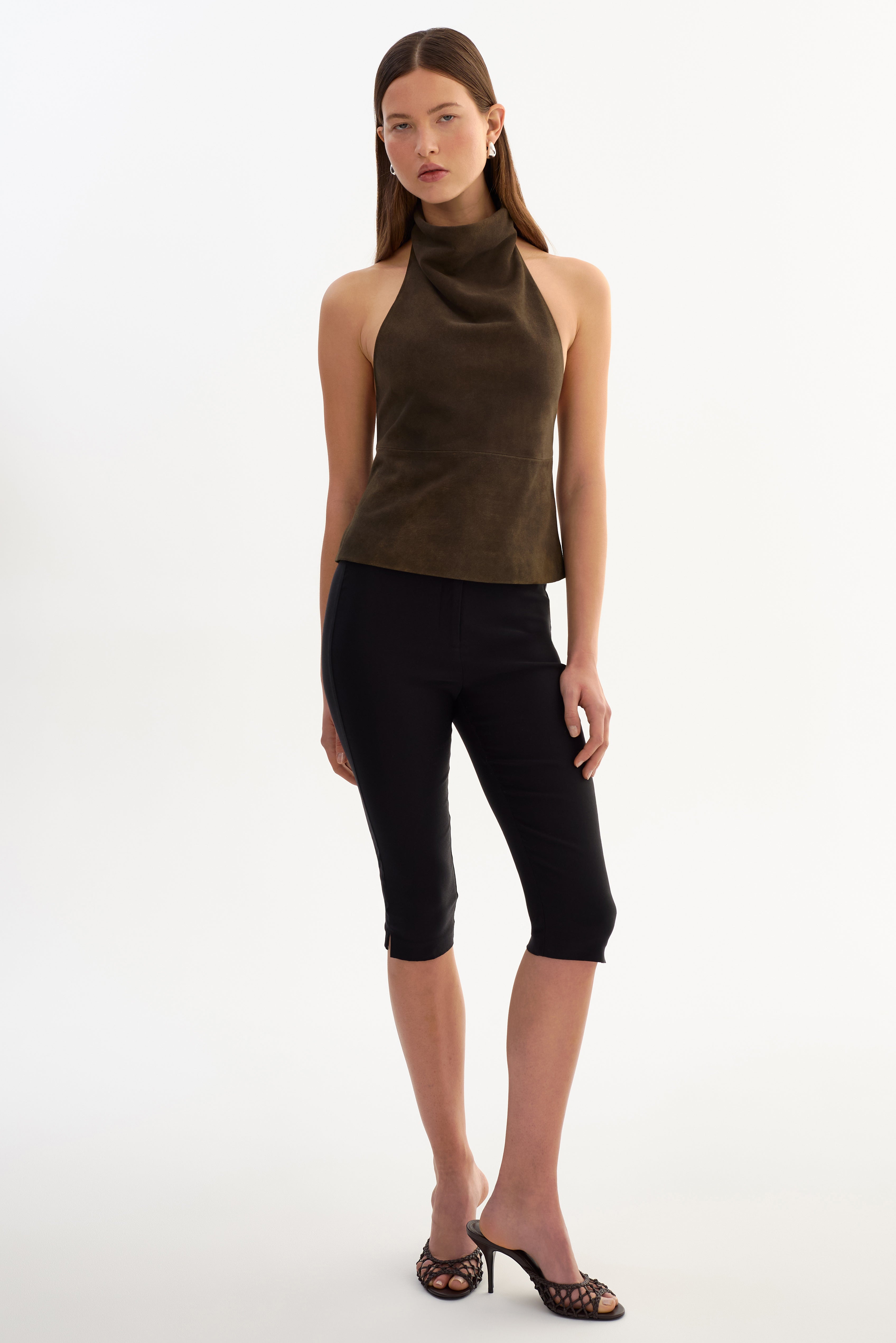 ALVA | Halterneck Suede Top