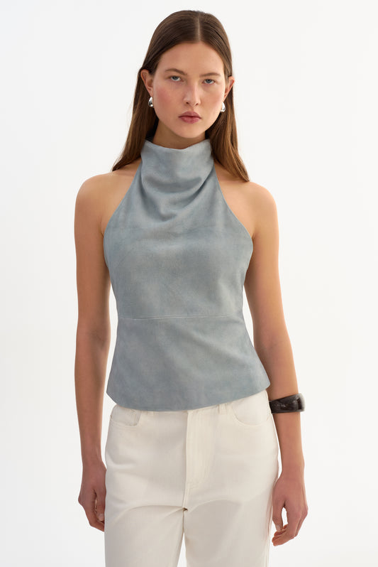 ALVA | Suede Halterneck Top