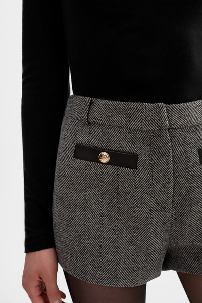 AMRITA | Herringbone Mini Shorts