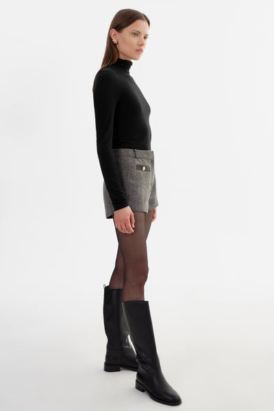 AMRITA | Herringbone Mini Shorts