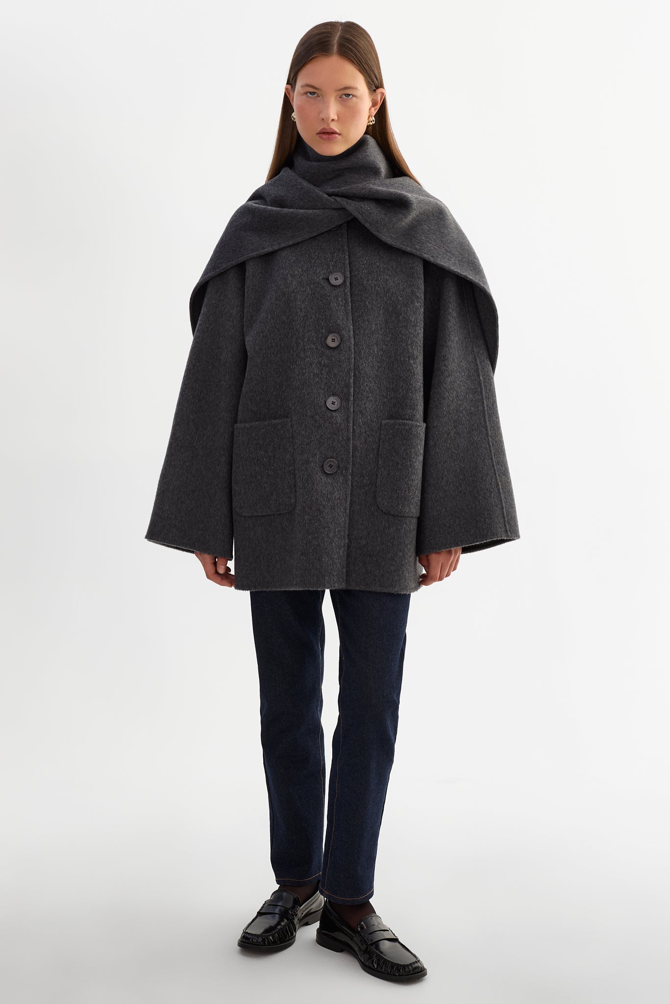 ANCA | Wool Scarf Jacket