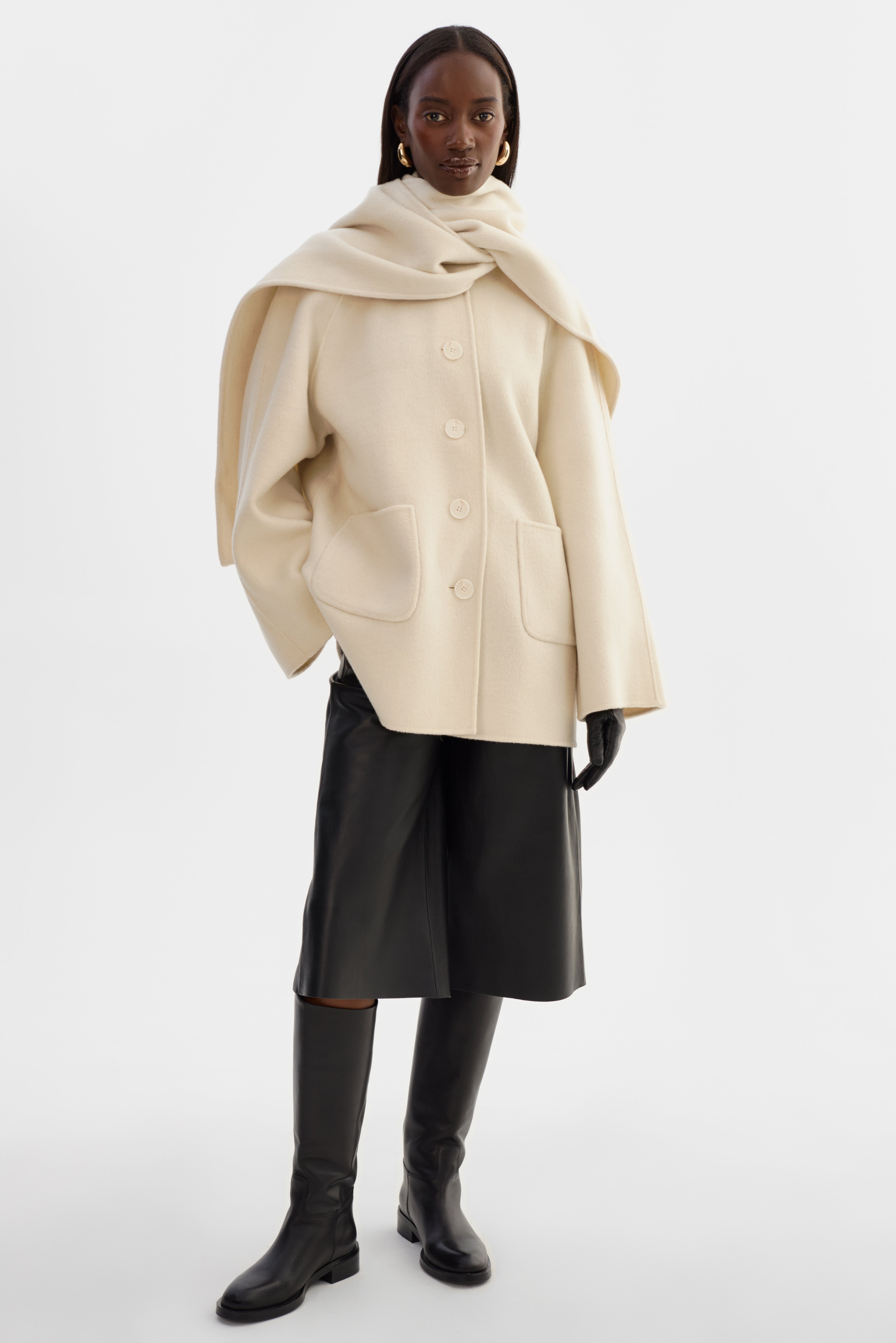 ANCA | Veste écharpe en laine