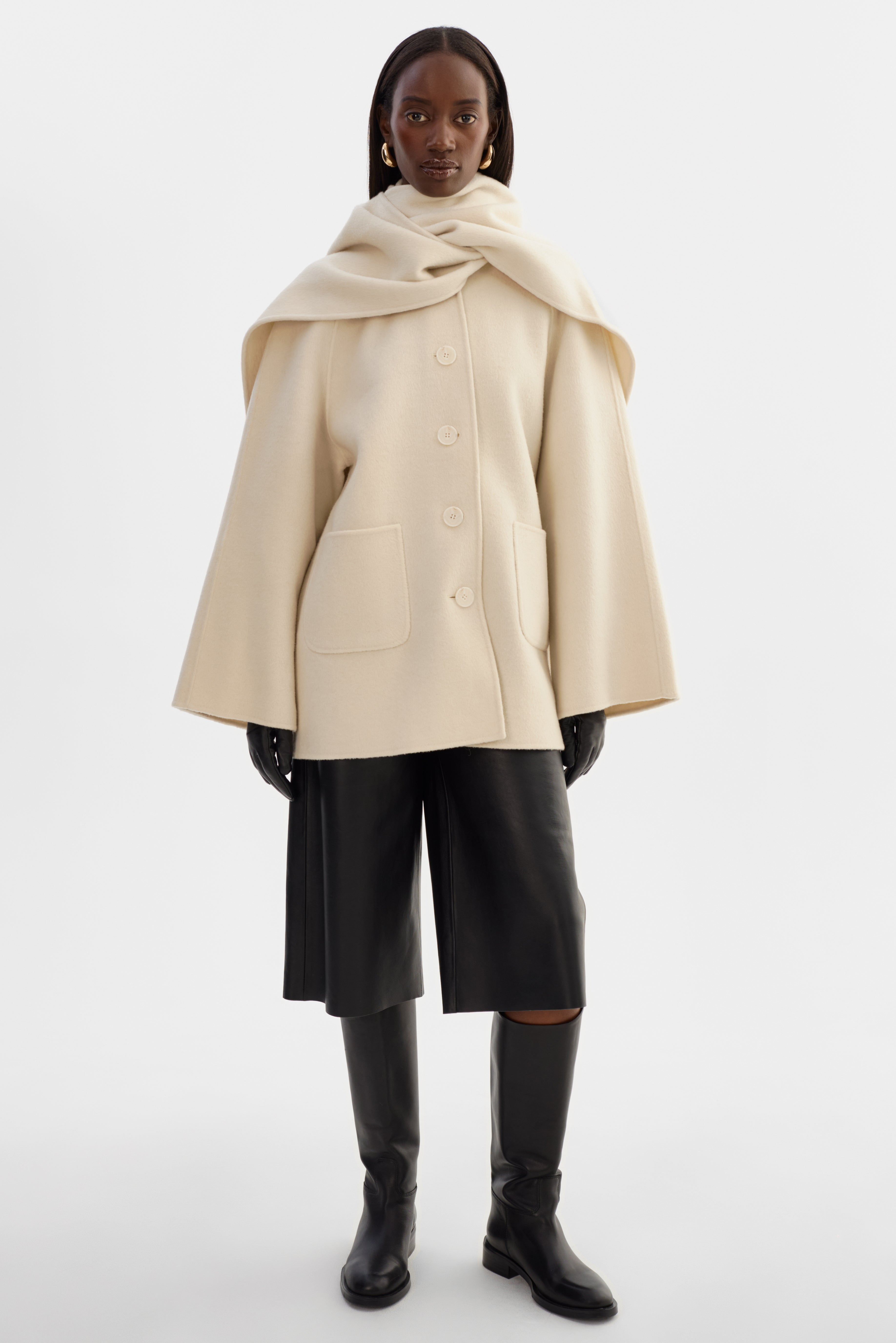 ANCA | Veste écharpe en laine